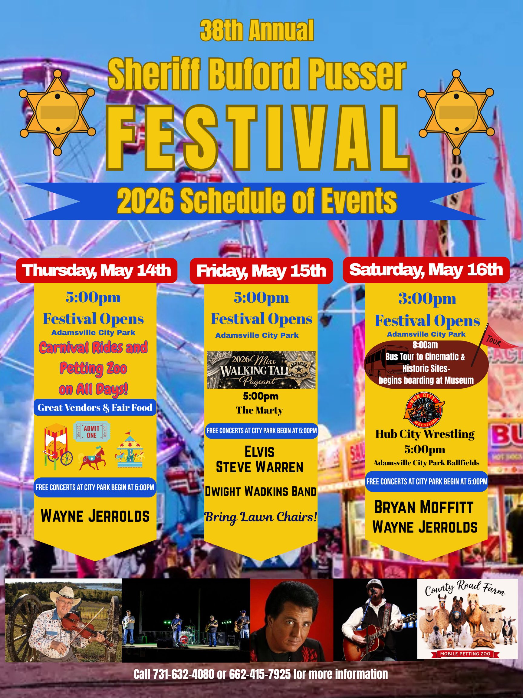 38th Annual Buford Pusser Festival — 2026 Schedule of Events